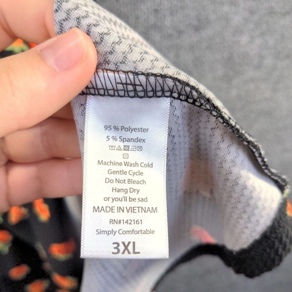 LuLaRoe Women's A-Line Dress Black 3XL Short Sleeve Floral Print Scoop Neck - Picture 9 of 12